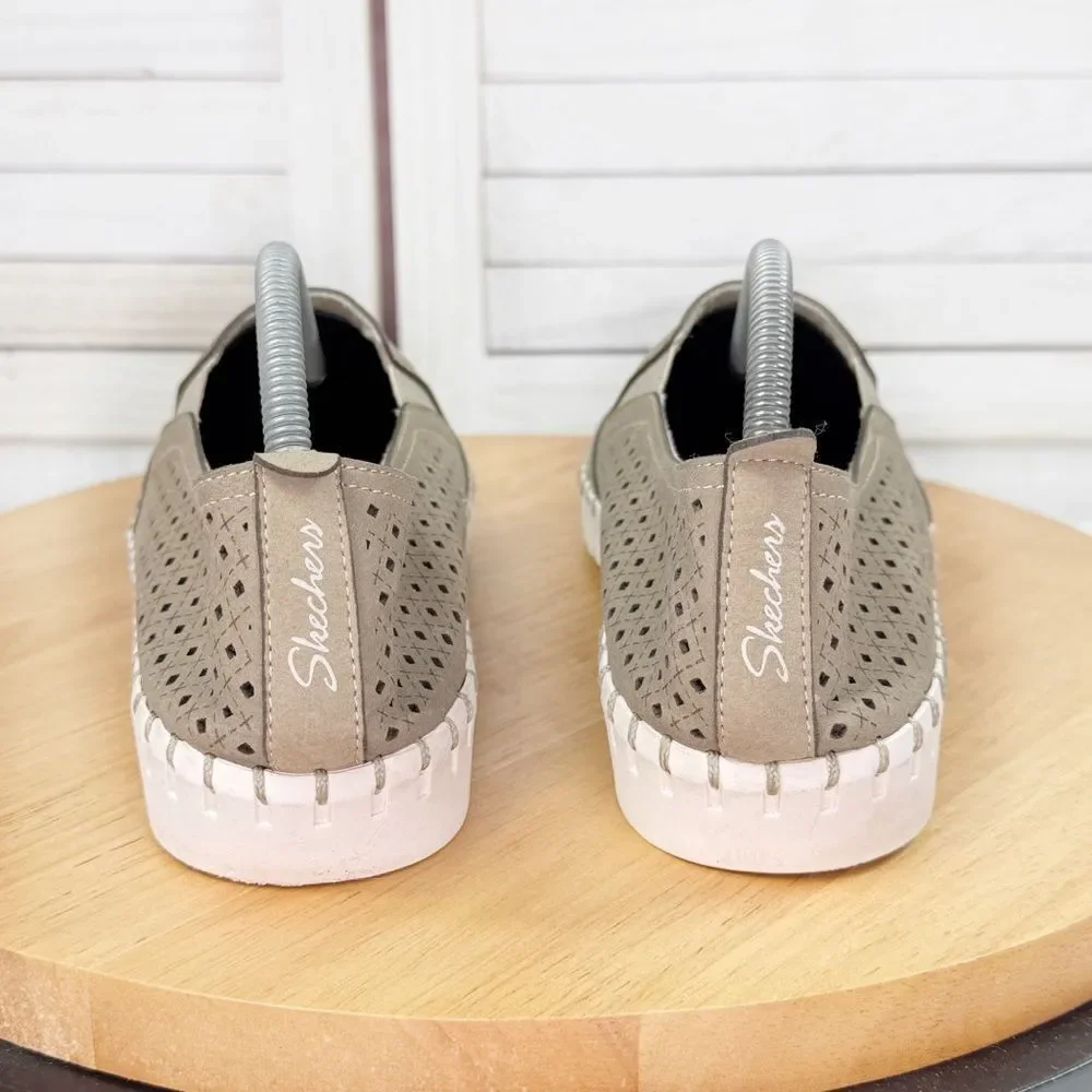 Skechers Sepulveda‎ Blvd Perforated Faux Suede Slip On Loafer Shoes Tan 11